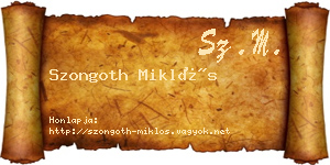 Szongoth Miklós névjegykártya