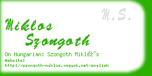 miklos szongoth business card